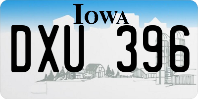 IA license plate DXU396
