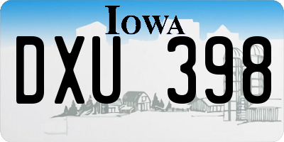 IA license plate DXU398