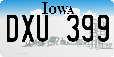 IA license plate DXU399
