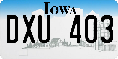 IA license plate DXU403
