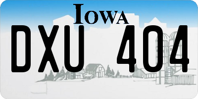 IA license plate DXU404