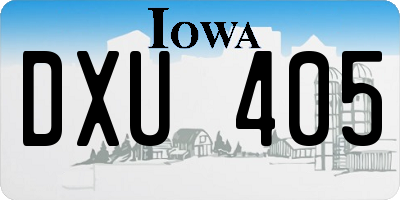 IA license plate DXU405