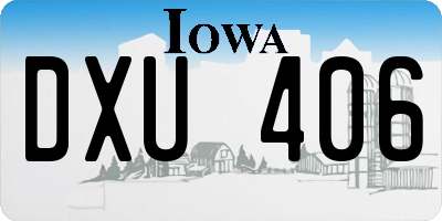 IA license plate DXU406