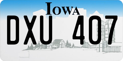 IA license plate DXU407