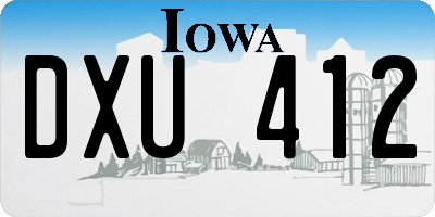 IA license plate DXU412