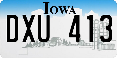 IA license plate DXU413
