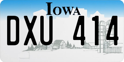 IA license plate DXU414