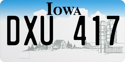 IA license plate DXU417