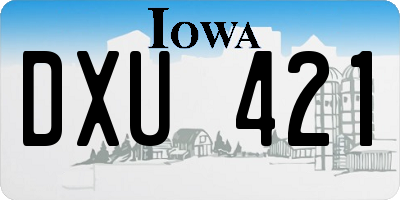 IA license plate DXU421