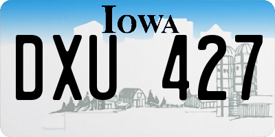 IA license plate DXU427