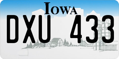 IA license plate DXU433
