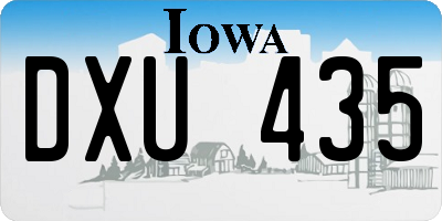 IA license plate DXU435