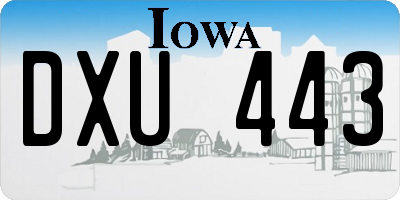 IA license plate DXU443