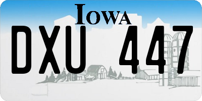 IA license plate DXU447