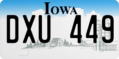 IA license plate DXU449