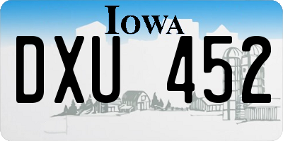IA license plate DXU452