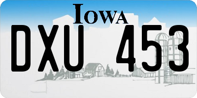 IA license plate DXU453