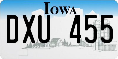 IA license plate DXU455