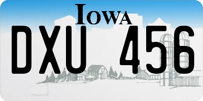 IA license plate DXU456