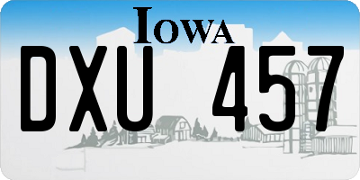IA license plate DXU457