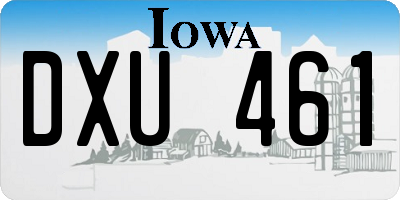 IA license plate DXU461