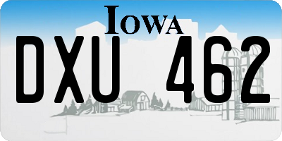IA license plate DXU462