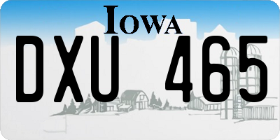 IA license plate DXU465