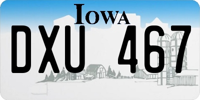 IA license plate DXU467