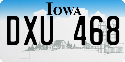 IA license plate DXU468
