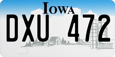 IA license plate DXU472