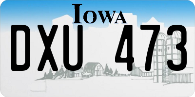 IA license plate DXU473