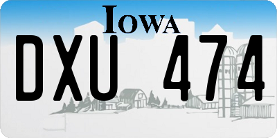 IA license plate DXU474