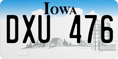 IA license plate DXU476