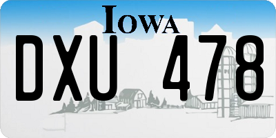 IA license plate DXU478