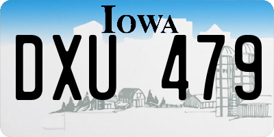 IA license plate DXU479