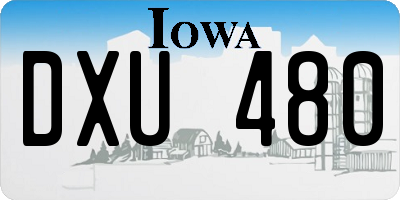 IA license plate DXU480