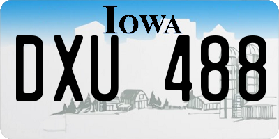 IA license plate DXU488