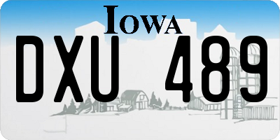 IA license plate DXU489