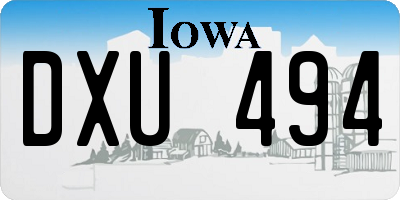 IA license plate DXU494