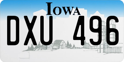 IA license plate DXU496