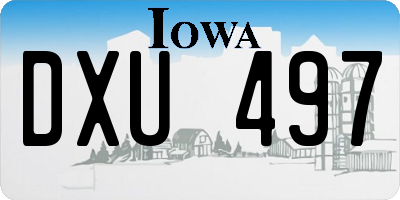 IA license plate DXU497