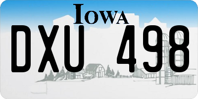 IA license plate DXU498