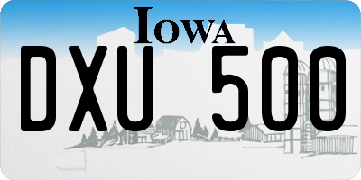 IA license plate DXU500