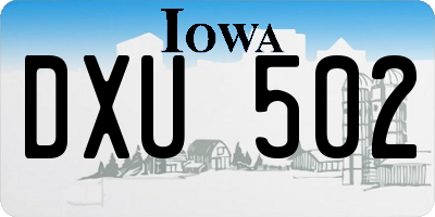 IA license plate DXU502