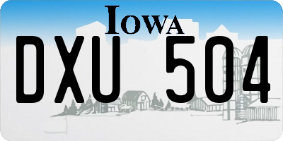 IA license plate DXU504