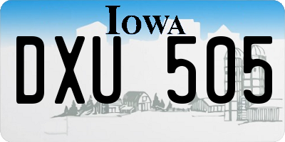 IA license plate DXU505