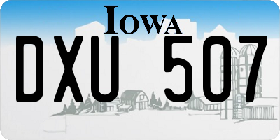 IA license plate DXU507