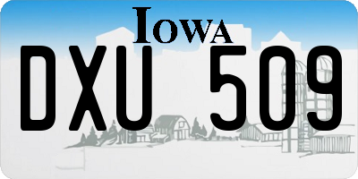 IA license plate DXU509