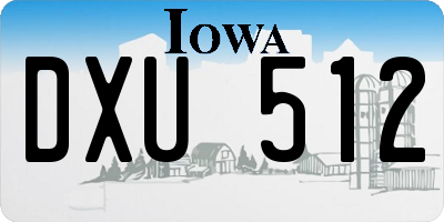 IA license plate DXU512