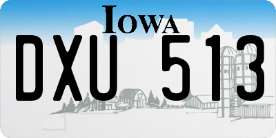 IA license plate DXU513